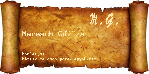 Maresch Géza névjegykártya